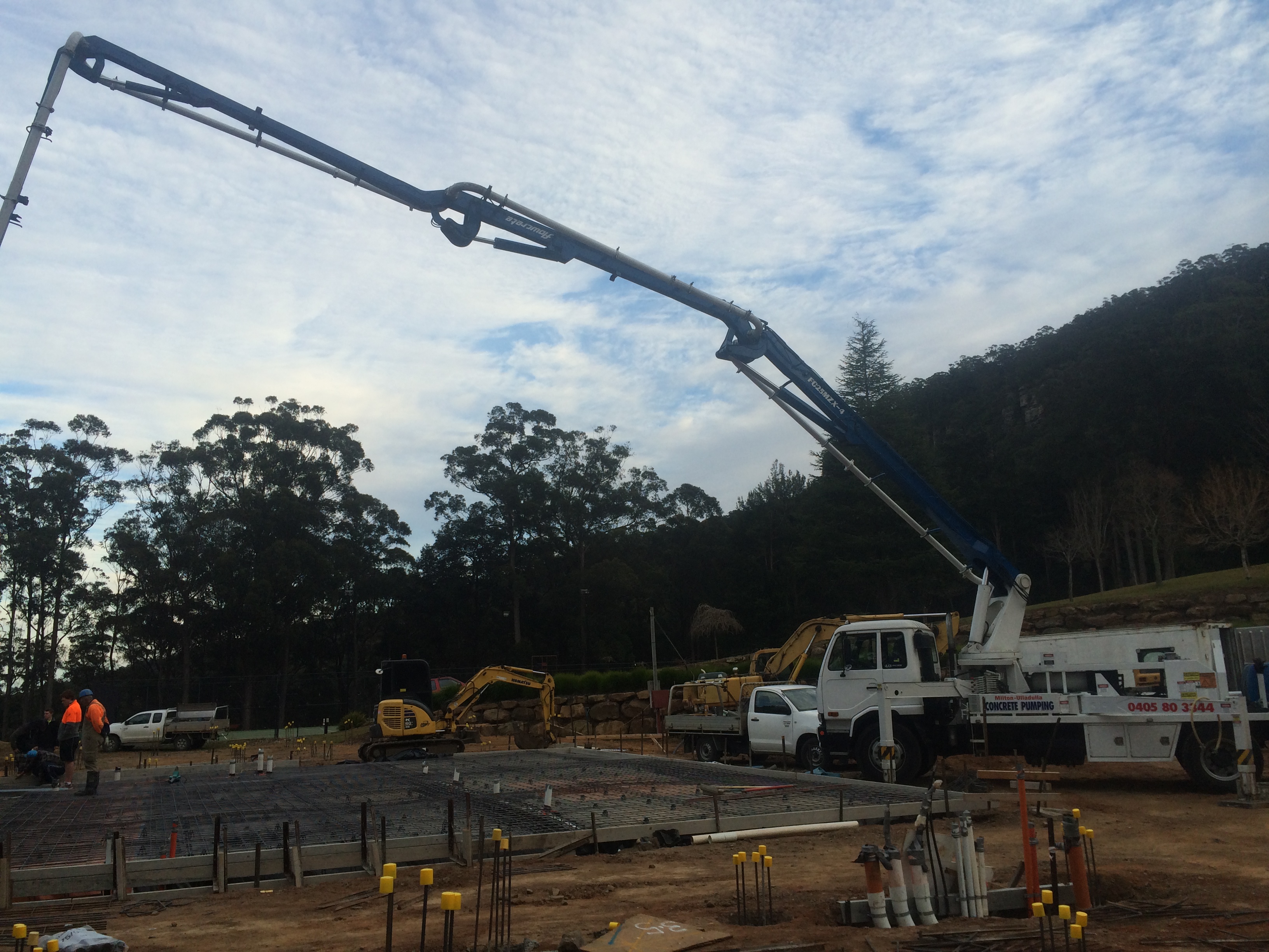 Our concrete pumping service being performed in Illawarra